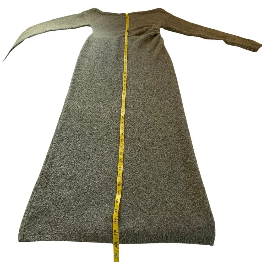 NWT Abercrombie & Fitch Boucle Off Shoulder Gray Maxi Sweater Dress Long Sleeve